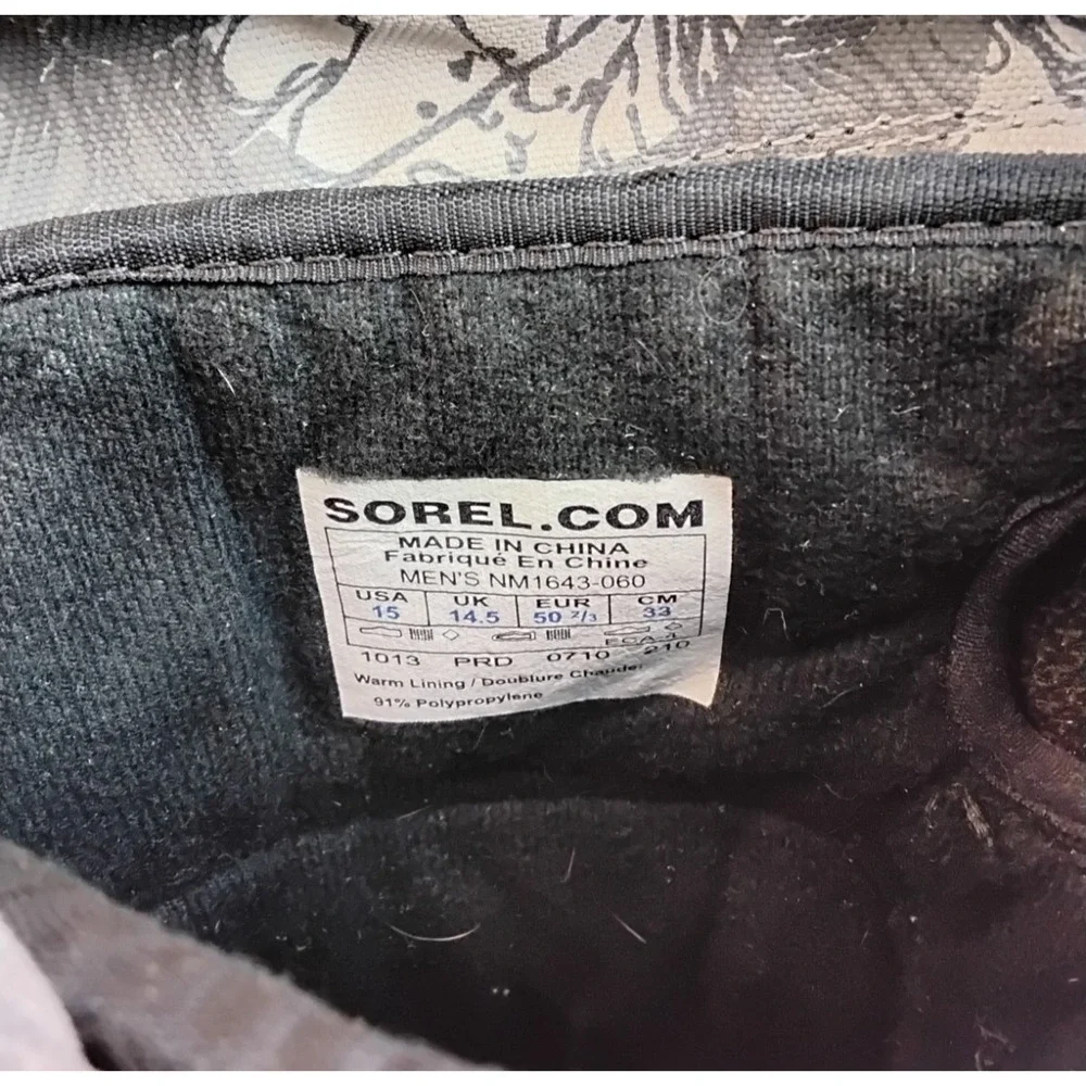 Sorel Alpha Trac Buckle Waterproof Insulated Boots Men's 15 Black/Gray #W4720